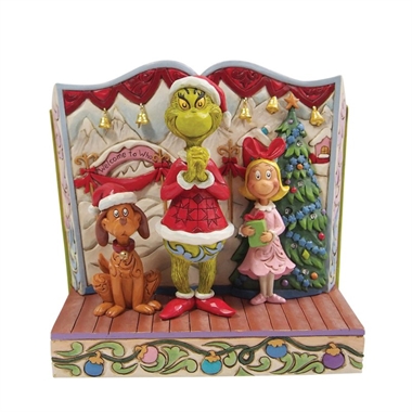 Grinchen by Jim Shore - The Grinch with Cindy-Lou and Max Storybook