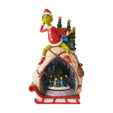 Grinch Lighted Rotator H: 29 cm.