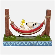 Peanuts - H:14 cm. Snoopy and Woodstock in Hammock 