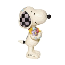 Peanuts - H: 7,5 cm. Snoopy with Flowers mini