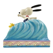 Peanuts - H: 14 cm. Snoopy Woodstock Surfing